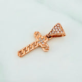 Dije Cruz 1.2 g / 3/4 in Oro Rosa 18K