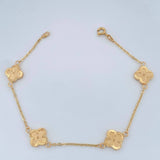 Pulso Trebol Aro Seguido 3.1gr / 7 1/2 in / Oro Amarillo 18K &