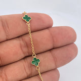 Pulso Trebol Espiga 2.5gr / 7 1/4 in / Oro Amarillo 18K &