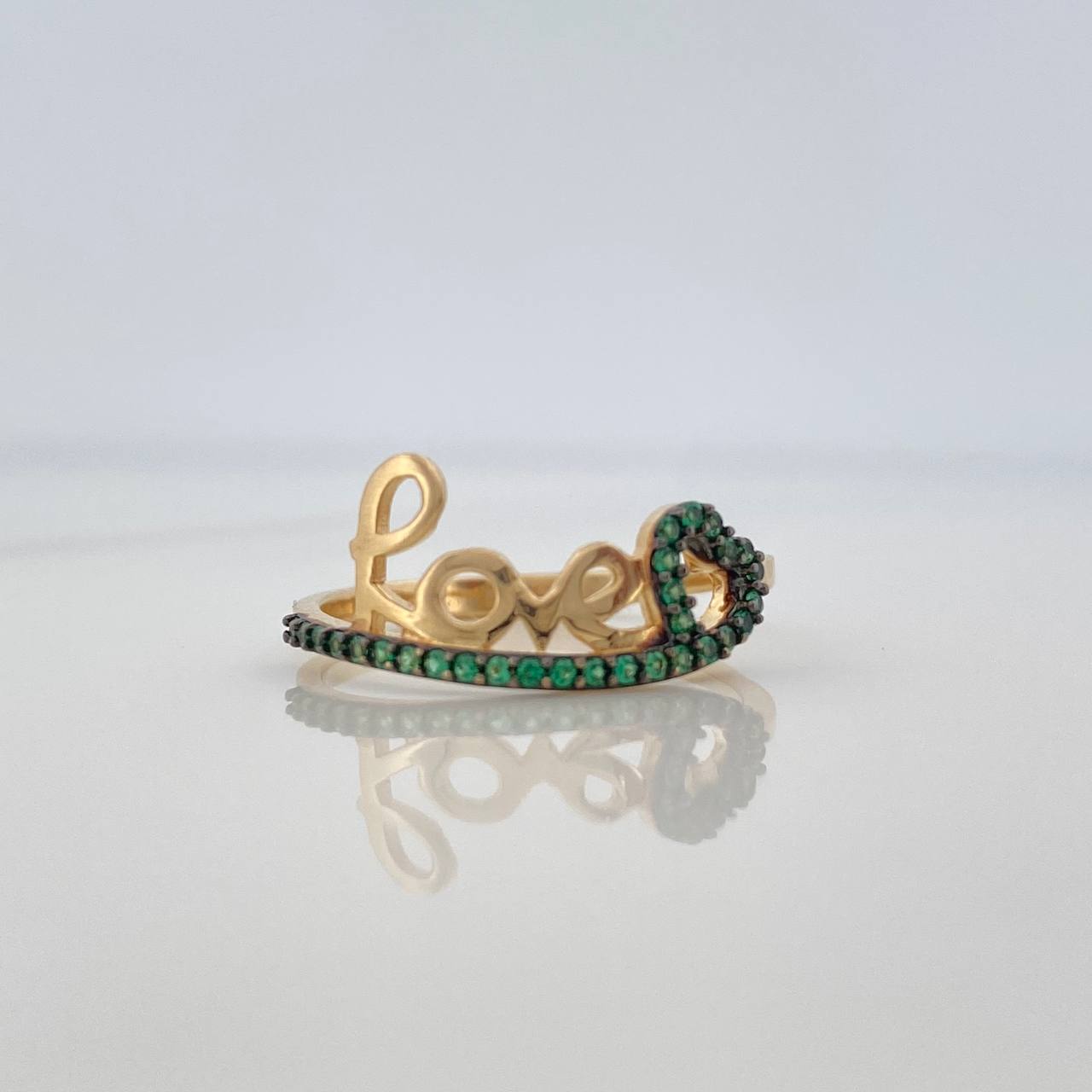 Anillo Love Corazon 1.9gr / T6 1/4 / Dos Oros Negro Amarillo 18K &