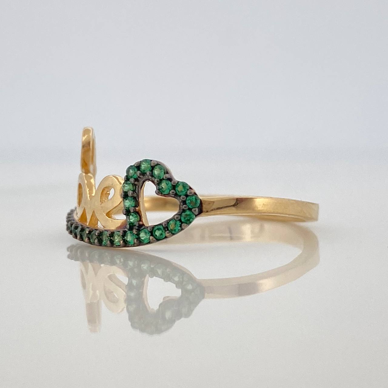 Anillo Love Corazon 1.9gr / T6 1/4 / Dos Oros Negro Amarillo 18K &