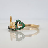Anillo Love Corazon 1.9gr / T6 1/4 / Dos Oros Negro Amarillo 18K &