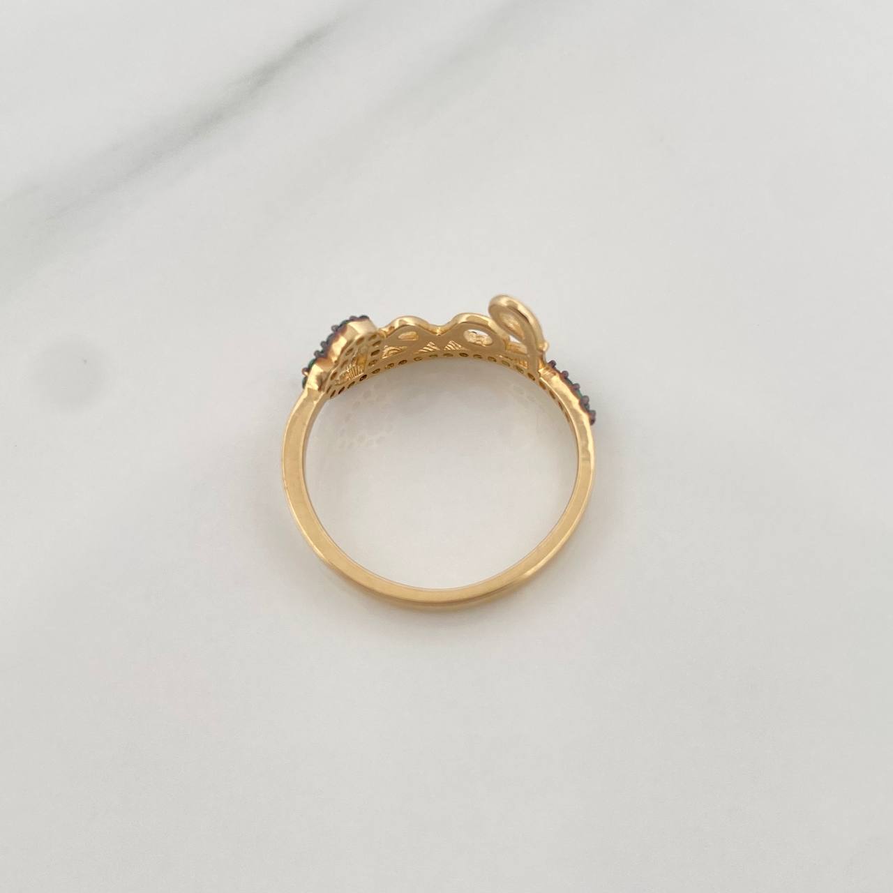 Anillo Love Corazon 1.9gr / T6 1/4 / Dos Oros Negro Amarillo 18K &