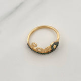 Anillo Love Corazon 1.9gr / T6 1/4 / Dos Oros Negro Amarillo 18K &