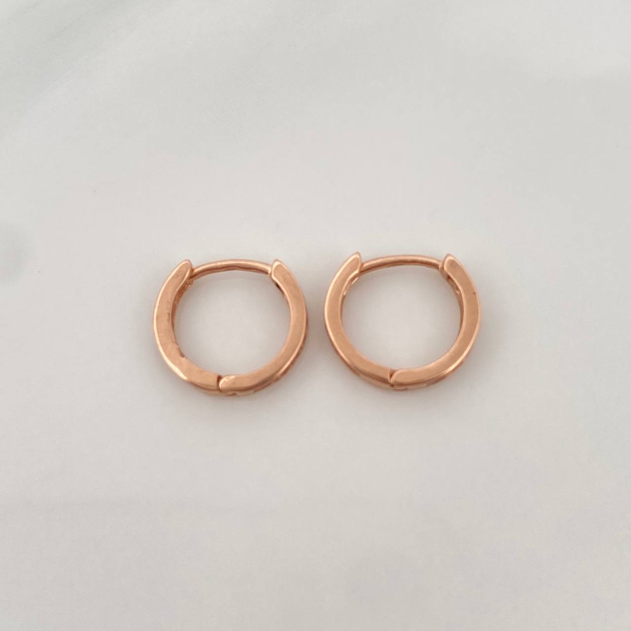 Track Hoop Earrings 1.2gr / 1/2 in / Rose Gold 18K &