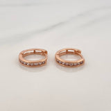 Track Hoop Earrings 1.2gr / 1/2 in / Rose Gold 18K &