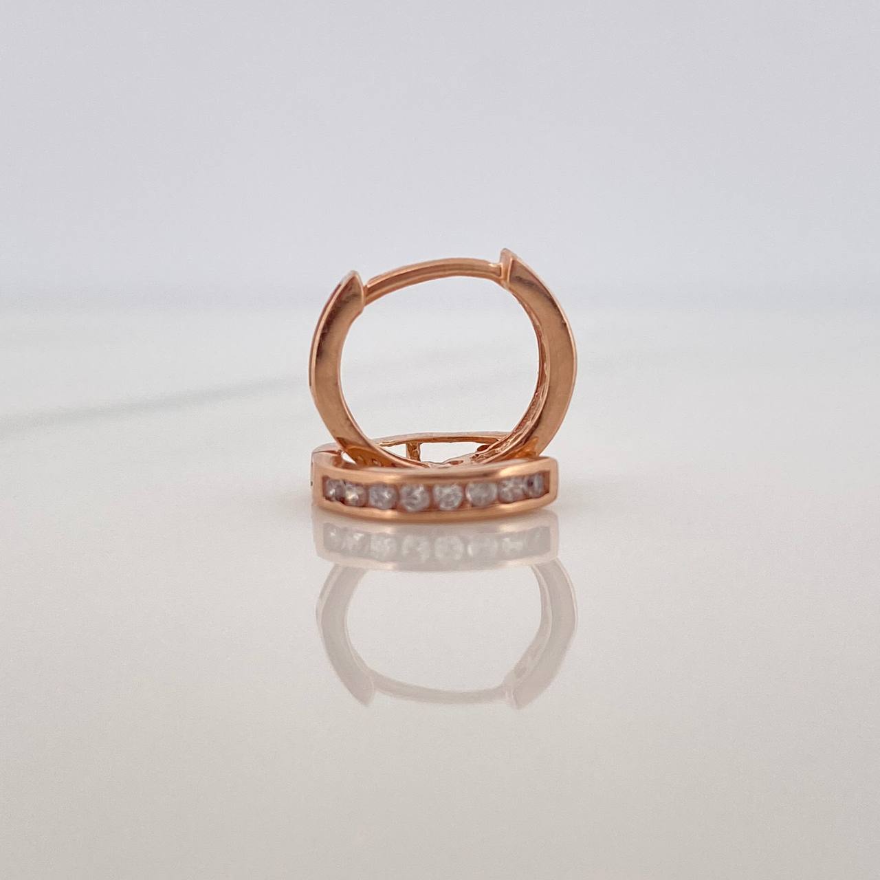 Track Hoop Earrings 1.2gr / 1/2 in / Rose Gold 18K &