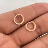 Track Hoop Earrings 1.2gr / 1/2 in / Rose Gold 18K &