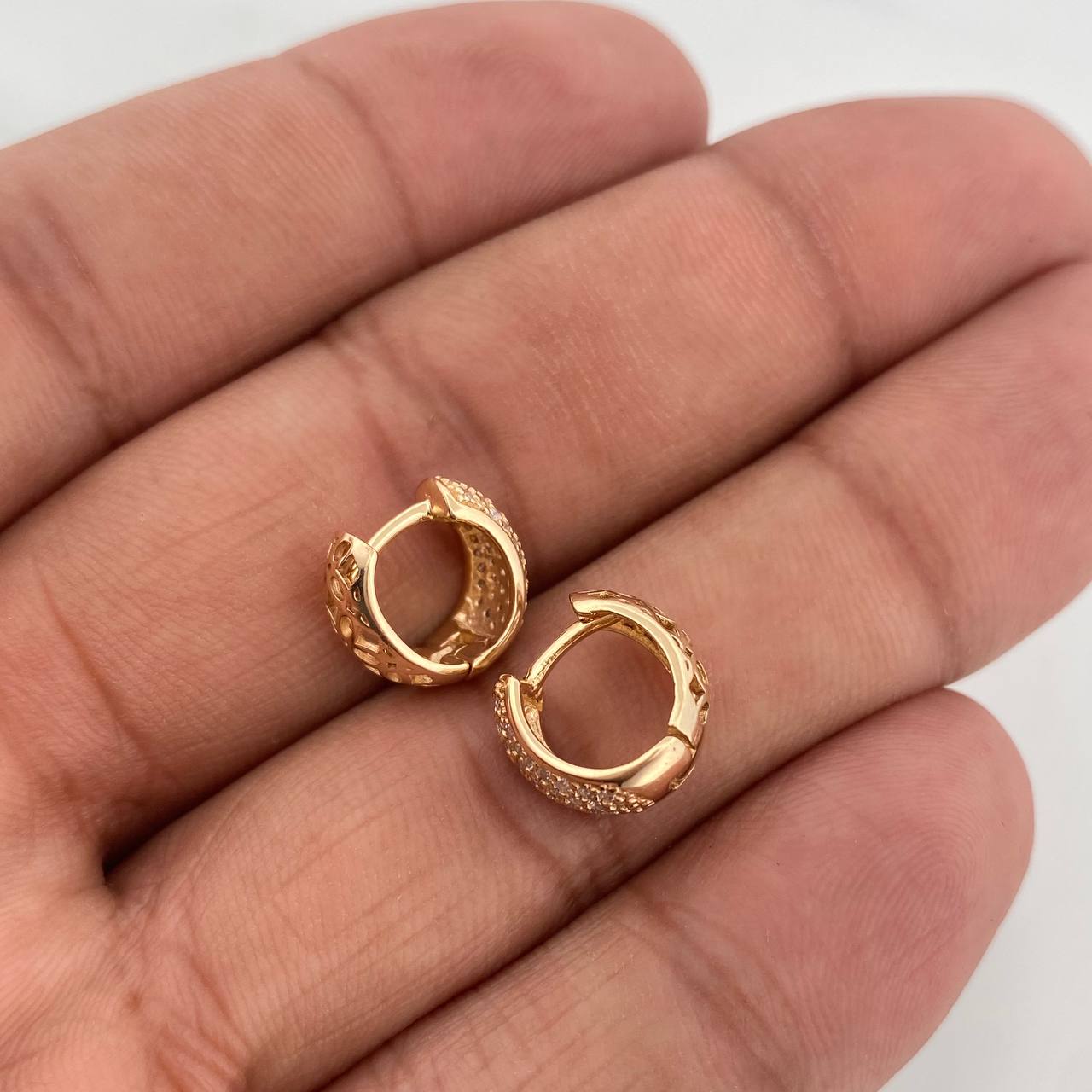 Candongas Daly Basteada 3.55gr / 1/2 in / Oro Amarillo 18K &