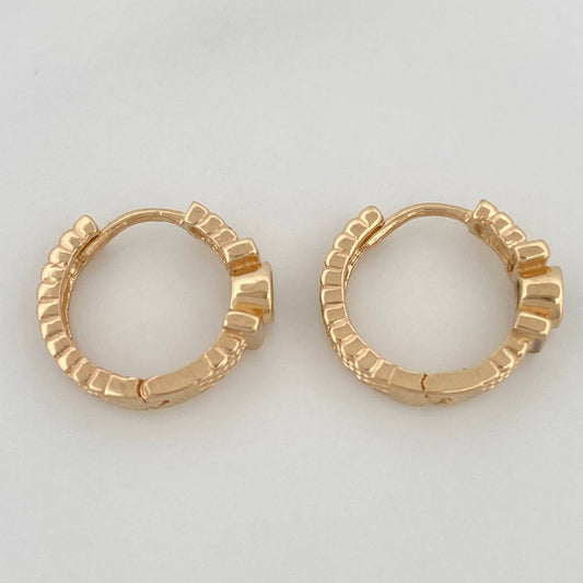 Hoop Earrings Pendulum Strap 2.95gr / 1/2 in / 18K Yellow Gold &