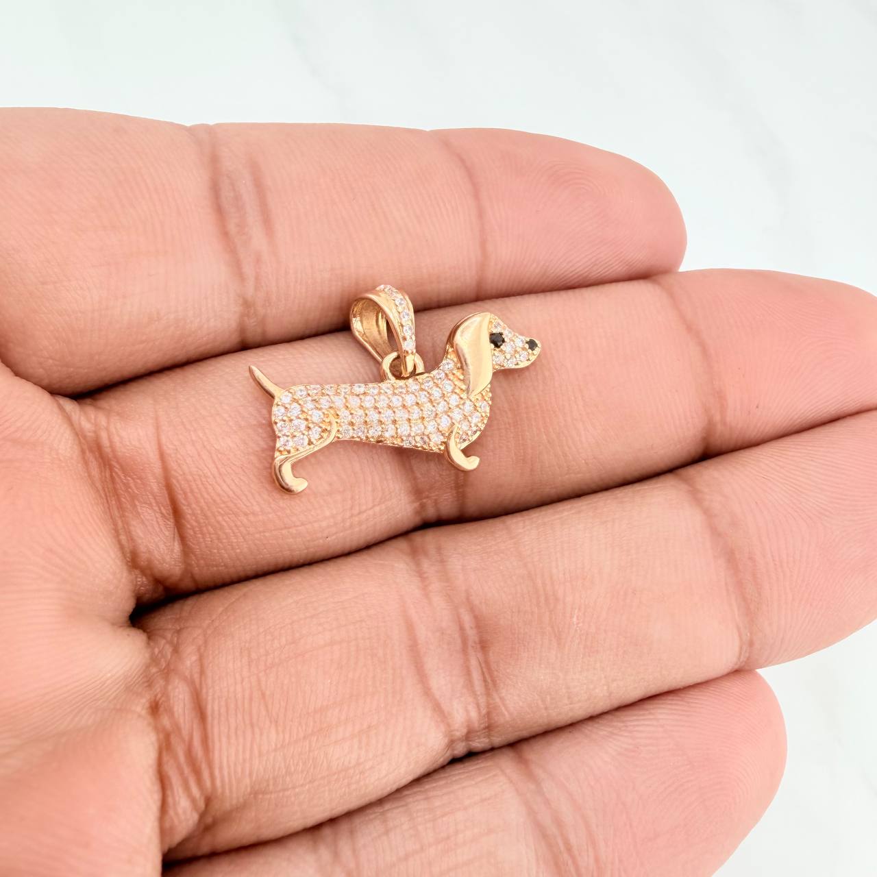 Dije Perro Salchicha 2.15gr / 3/4 in / Oro Amarillo 18K &