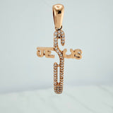 Dije Cruz Jesus 2.65gr / 1 1/2 in / Oro Rosa 18K &