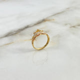 Princess Ring 2.45gr / Size 6 / Two Tone Yellow White 18K Gold ©