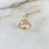 Princess Ring 2.45gr / Size 6 / Two Tone Yellow White 18K Gold ©
