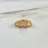 Princess Ring 2.45gr / Size 6 / Two Tone Yellow White 18K Gold ©