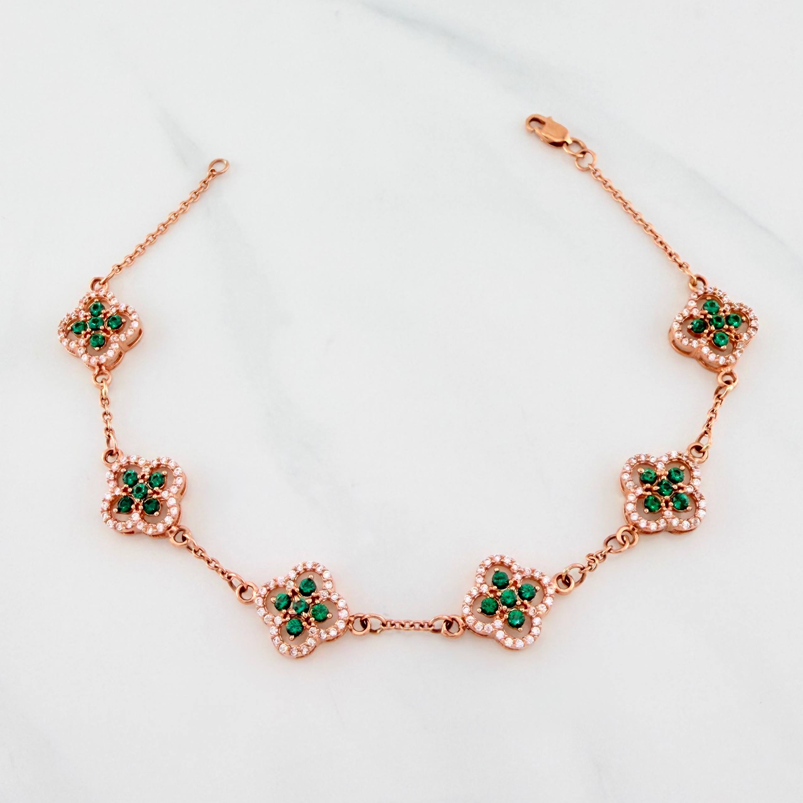 Clover Bracelet Double 9.75 g / 8 in / 0.92 mm 18K Rose Gold