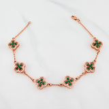 Classic Link Bracelet Clover 10.3 g / 8 in / 1 mm 18K Rose Gold