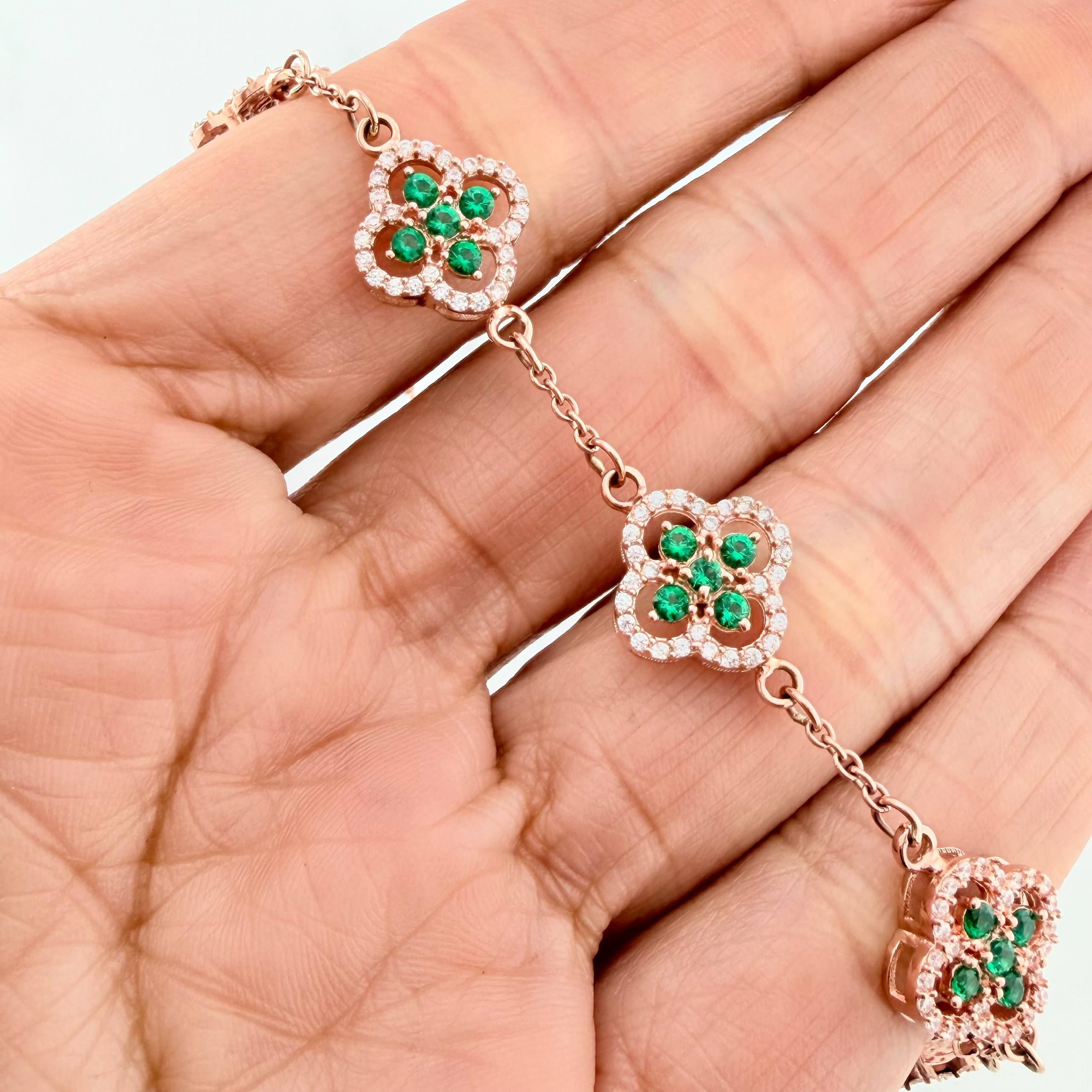Clover Bracelet Double 9.75 g / 8 in / 0.92 mm 18K Rose Gold