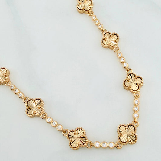 Clover Chain Diamond Cut Circles 25.6 g / 18 1/4 in / 2.51 mm Yellow Gold 18K