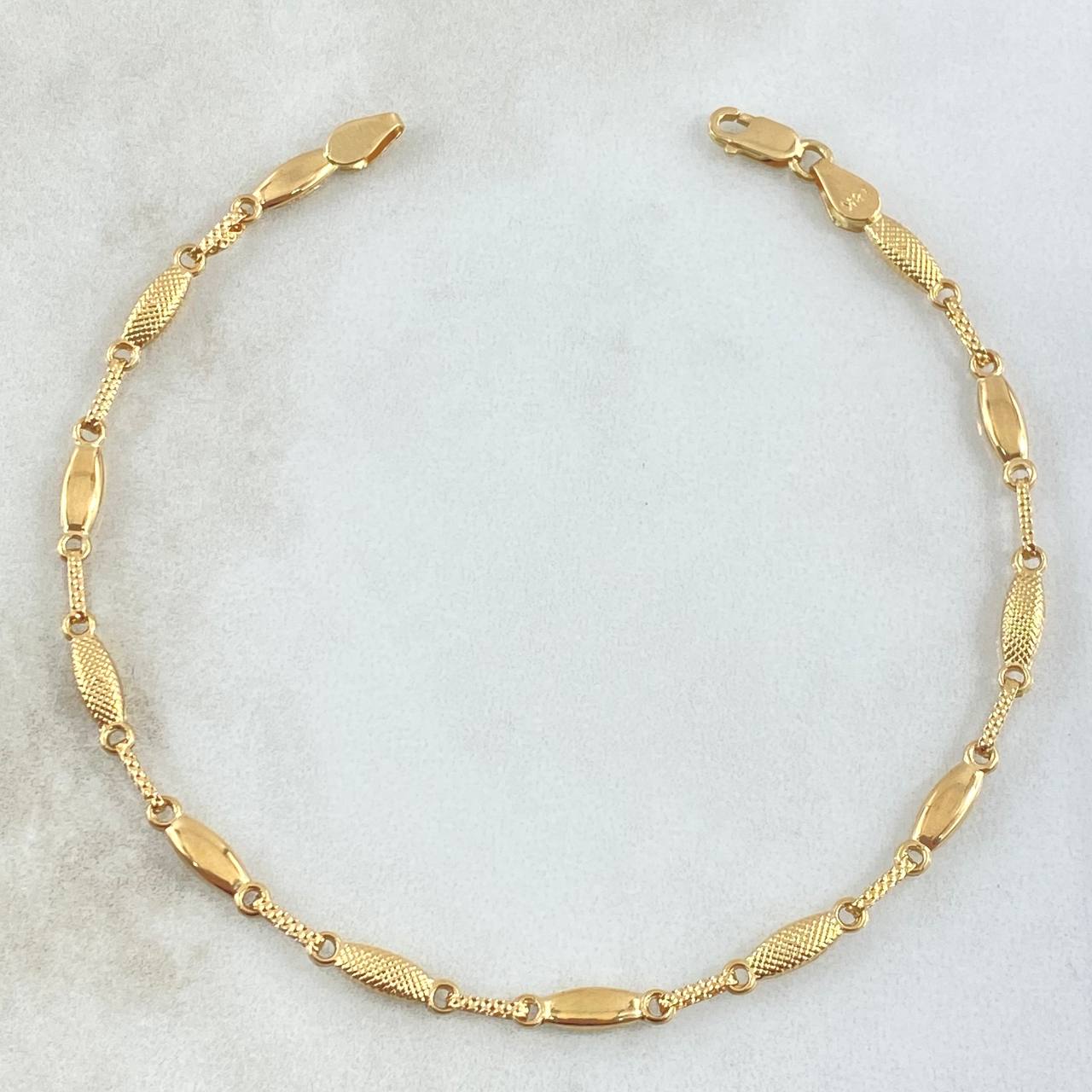 Pulso Rustico Ojiva 3.15gr / 20.5cm / 3.2mm Diamantado Oro Amarillo 18K