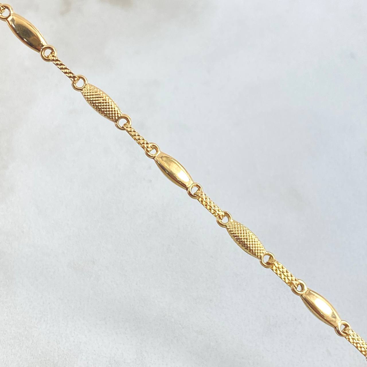 Pulso Rustico Ojiva 3.15gr / 20.5cm / 3.2mm Diamantado Oro Amarillo 18K