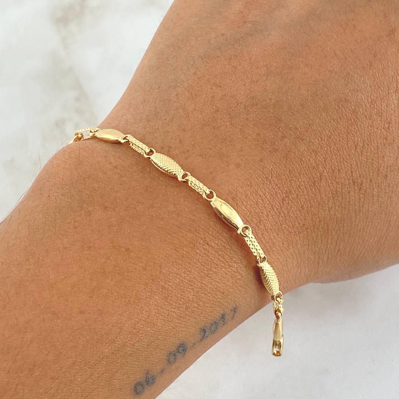 Pulso Rustico Ojiva 3.15gr / 20.5cm / 3.2mm Diamantado Oro Amarillo 18K