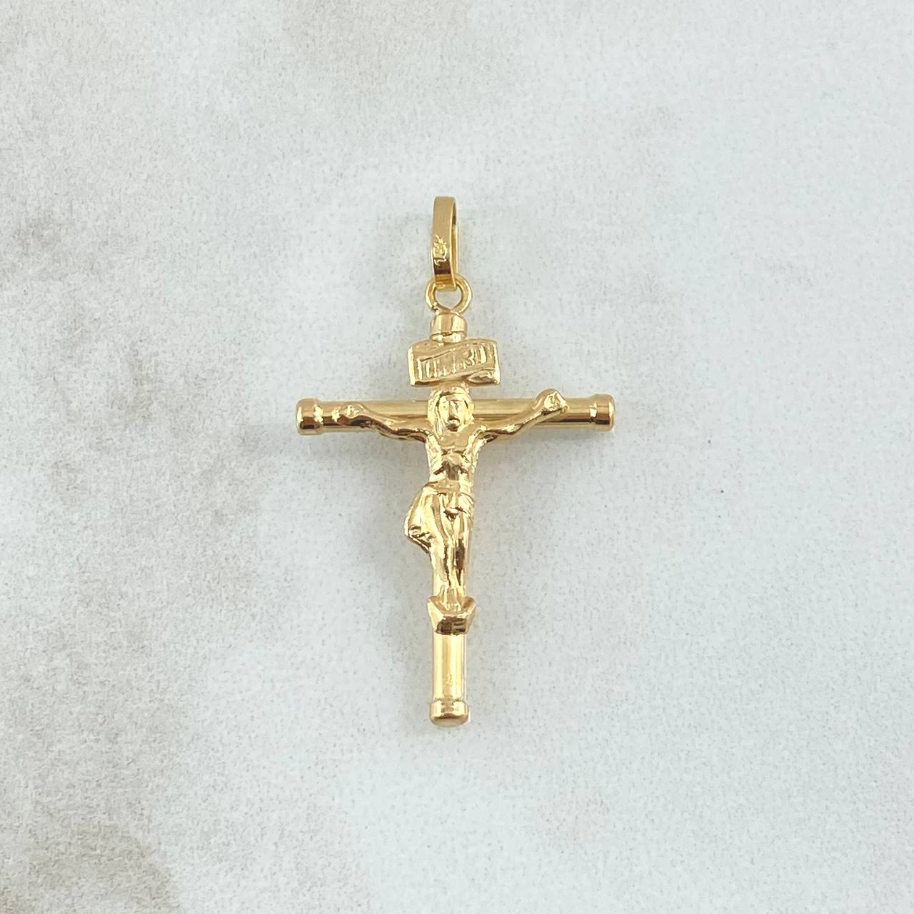 Pendant Christ Cross 1.2gr / 2.8cm / Smooth Rod 18K Yellow Gold *