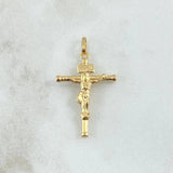 Pendant Christ Cross 1.2gr / 2.8cm / Smooth Rod 18K Yellow Gold *