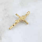 Pendant Christ Cross 1.2gr / 2.8cm / Smooth Rod 18K Yellow Gold *