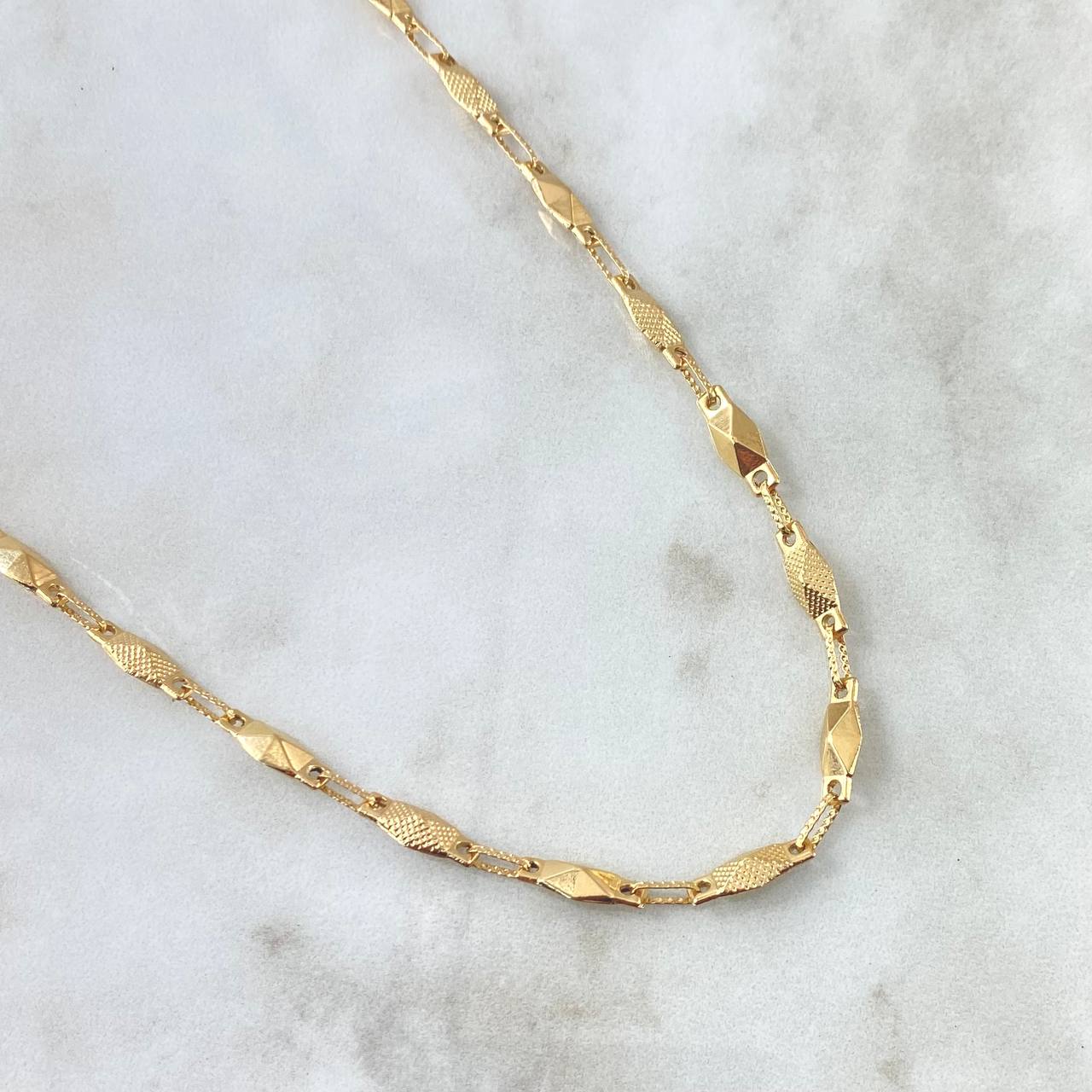 Rustic Triangular Ogive Chain 9.7gr / 60cm / 4.7mm Diamond Cut 18K Yellow Gold