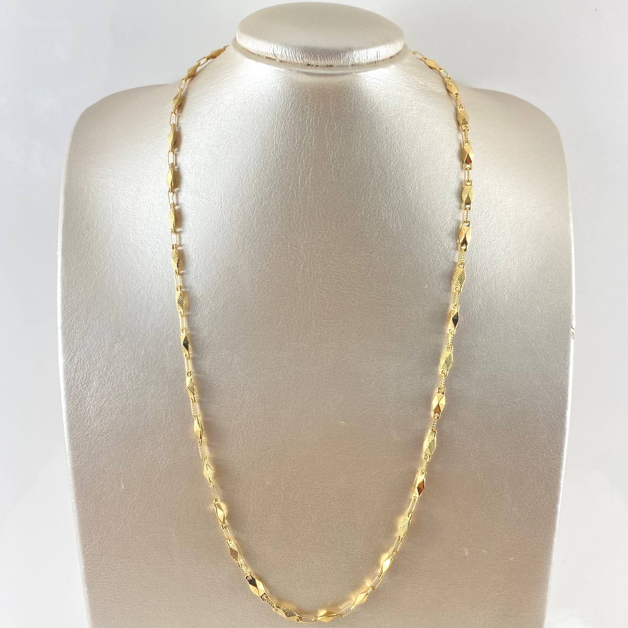 Rustic Triangular Ogive Chain 9.7gr / 60cm / 4.7mm Diamond Cut 18K Yellow Gold