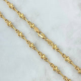 Rustic Clover Chain 11.35gr / 60cm / 5.1mm Textured 18K Yellow Gold