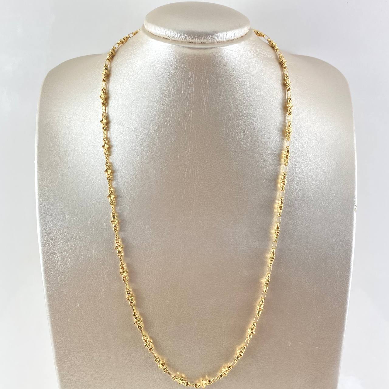 Rustic Chain Clover 11.25gr / 23.6in / 18K Gold ©