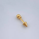 Piercing Tip 0.35gr / 0.5in / 18K Gold $