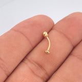 Piercing Ombligo Bisel Media Curva 0.3gr / 1/2 in / Oro Amarillo 18K $