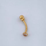 Piercing Ombligo Bisel Media Curva 0.3gr / 1/2 in / Oro Amarillo 18K $