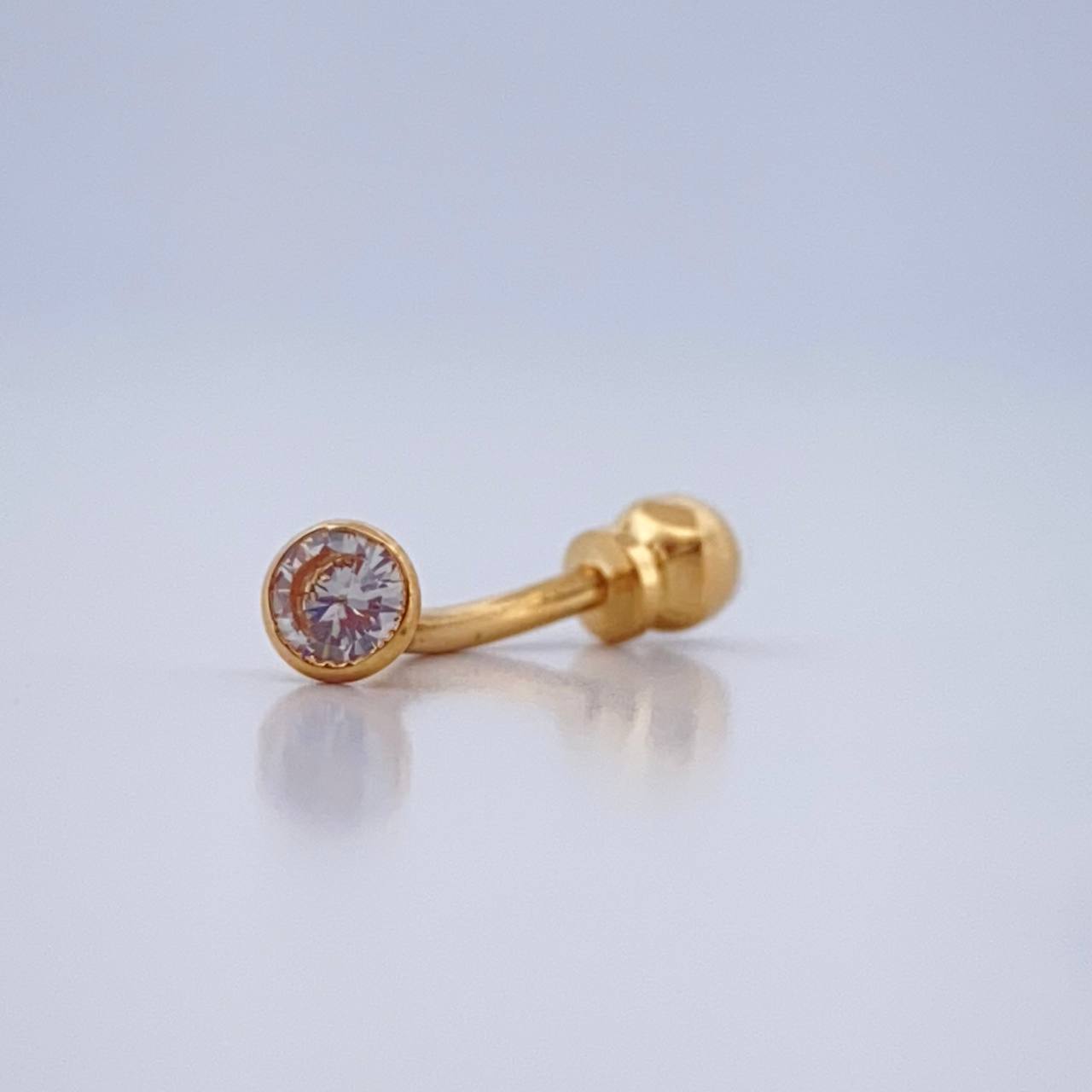 Piercing Ombligo Bisel Media Curva 0.3gr / 1/2 in / Oro Amarillo 18K $