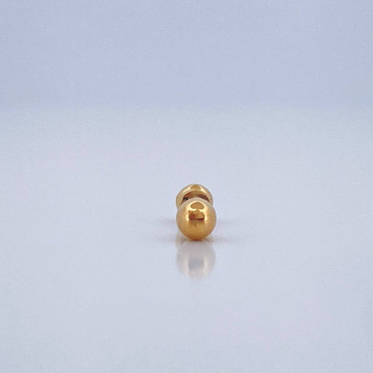 Piercing Bola Lisa 0.25gr / 1/2 in / Oro Amarillo 18K $