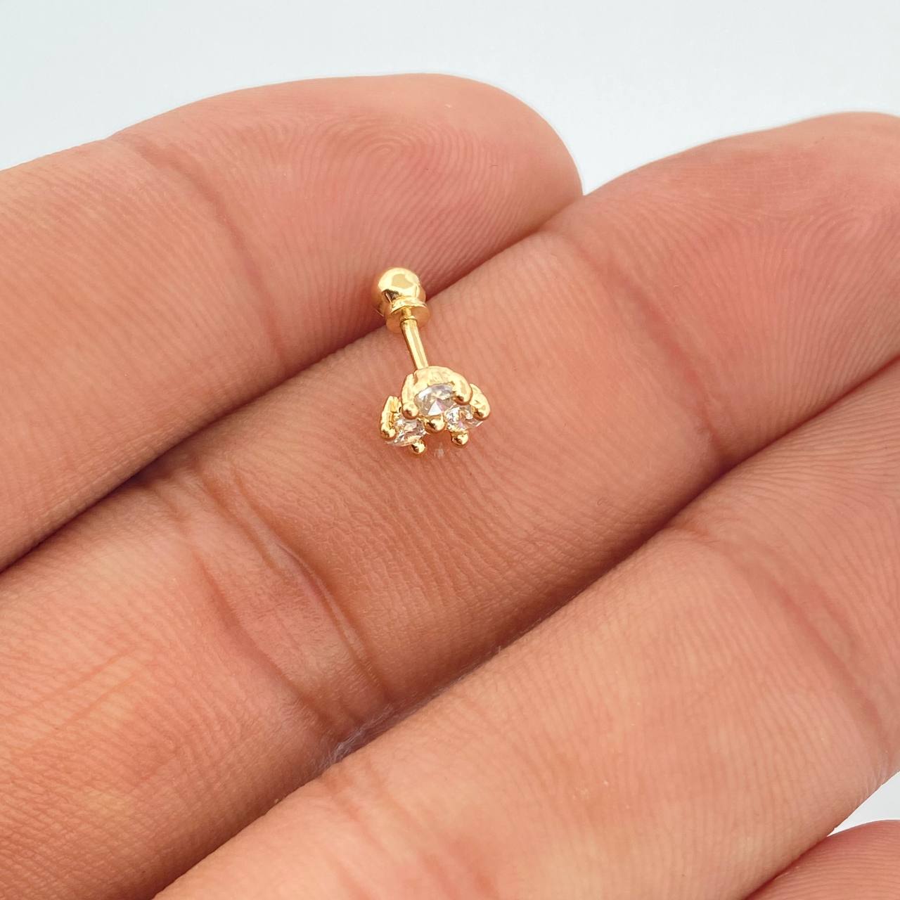 Flower Piercing 0.55gr / 0.5in / 18K Gold $