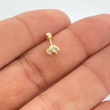 Flower Piercing 0.55gr / 0.5in / 18K Gold $