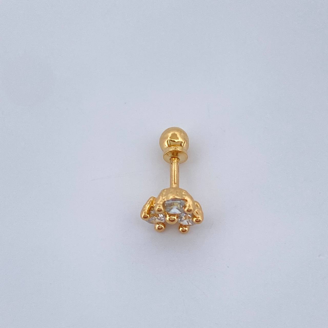 Flower Piercing 0.55gr / 0.5in / 18K Gold $