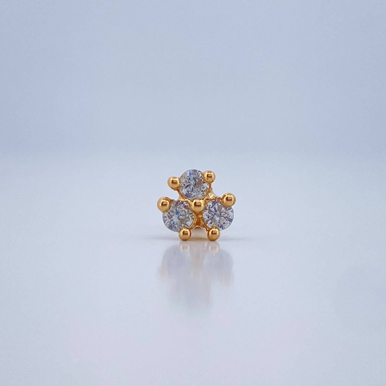 Flower Piercing 0.55gr / 0.5in / 18K Gold $