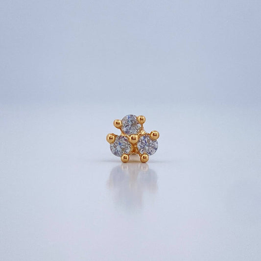 Flower Piercing 0.55gr / 0.5in / 18K Gold $