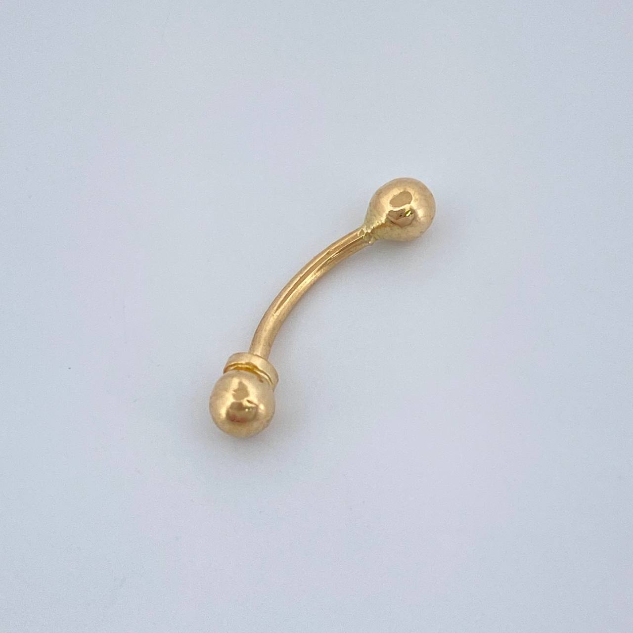 Piercing Ombligo Media Curva Bola 0.3gr / 3/4 in / Oro Amarillo 18K $
