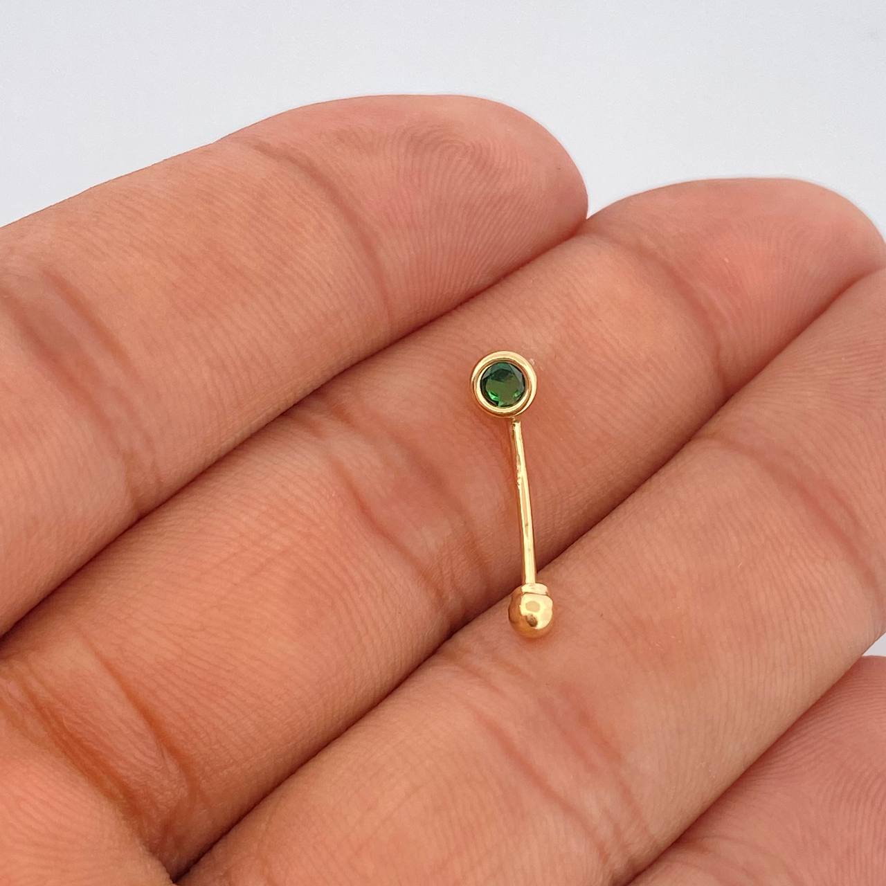 Navel Piercing Beveled Half Curve 0.4gr / 3/4 in / 18K Gold $