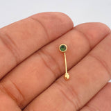 Navel Piercing Beveled Half Curve 0.4gr / 3/4 in / 18K Gold $