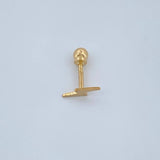 Flat Lightning Piercing 0.25gr / 1/2 in / 18K Gold $