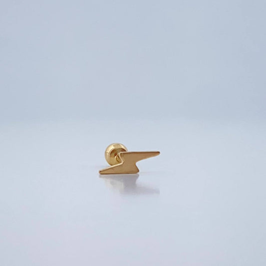 Flat Lightning Piercing 0.25gr / 1/2 in / 18K Gold $
