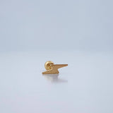 Flat Lightning Piercing 0.25gr / 1/2 in / 18K Gold $