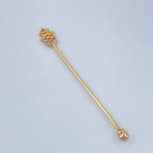 Industrial Hand Hamsa Piercing 1gr / 2in / 18K Gold $